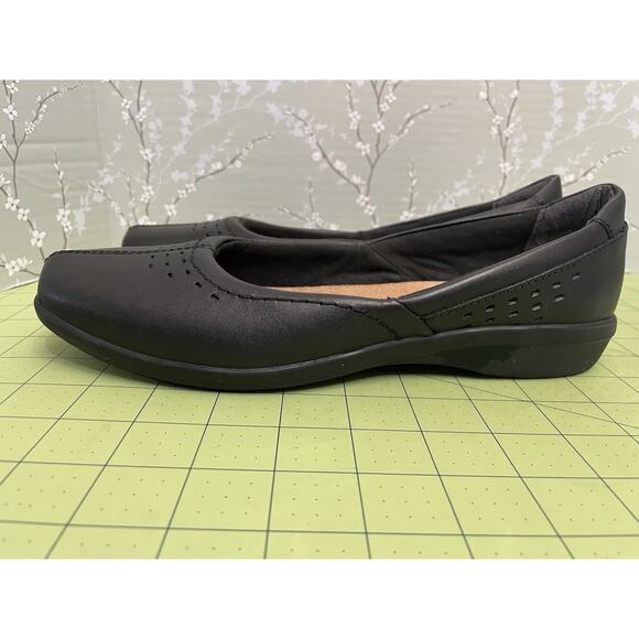 Clarks Haydn Ballet Slip On Flats 8.5m Women’s Black Square Toe Soft Cushion - Picture 3 of 8